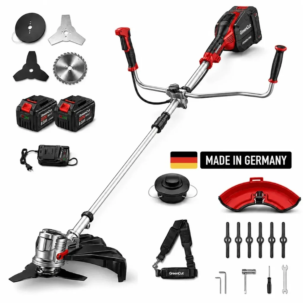 Komplettes GreenCut-Trimmer-Set mit Akkus und Klingen
